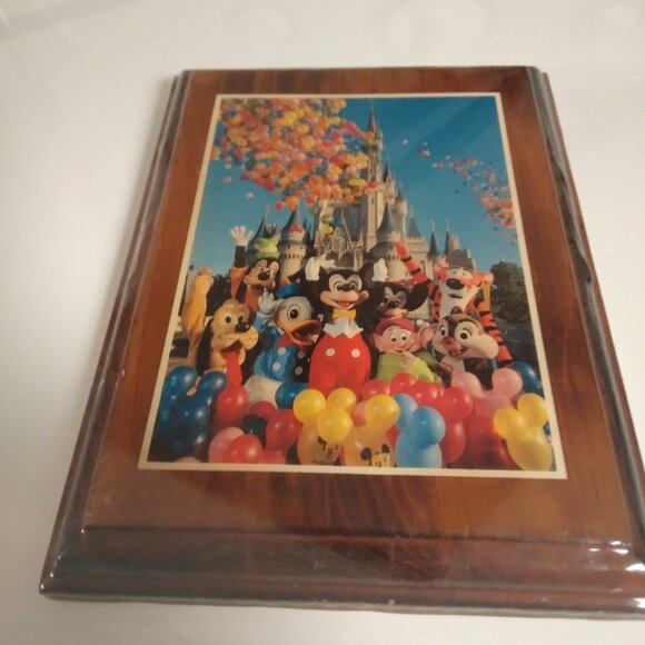 WALT DISNEY PRODUCTIONS 5'X7' WOOD CASTLE PICTURE - Picture 2 of 4